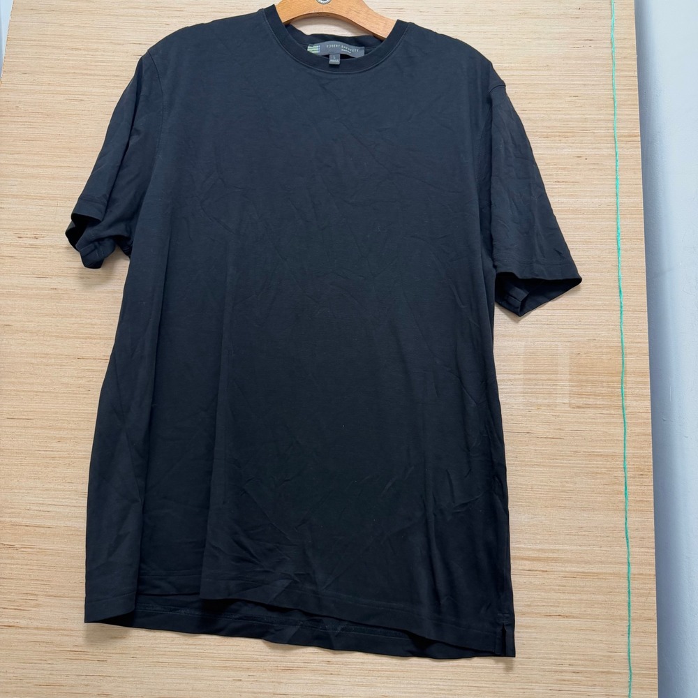 Robert Barakett Montreal Mens Black Short Sleeve Crew Neck Cotton T-Shirt L